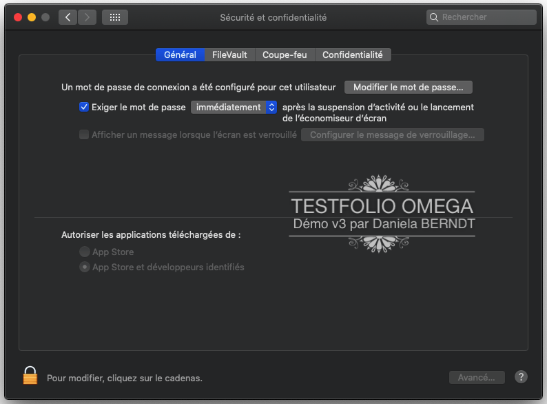  MacOS-Catalina-Einstellungen (Testfolio Omega v3.0/2020+). 