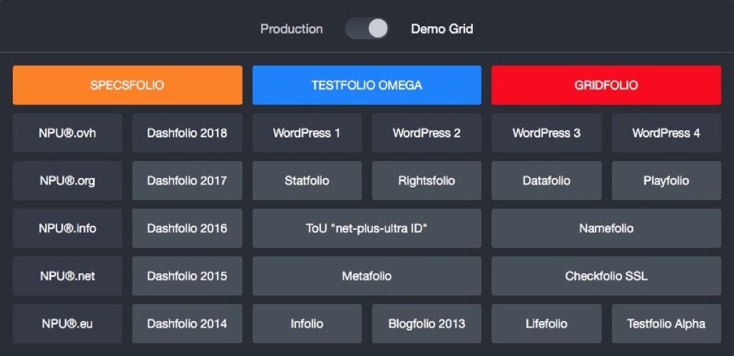  Step 1: Demo Grid. Author: Daniela BERNDT. Source: https://testfolio-omega.daniela-berndt.foundation/en/dashboard/. All rights reserved. 