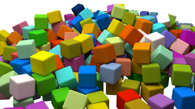 Ensemble de cubes colorés